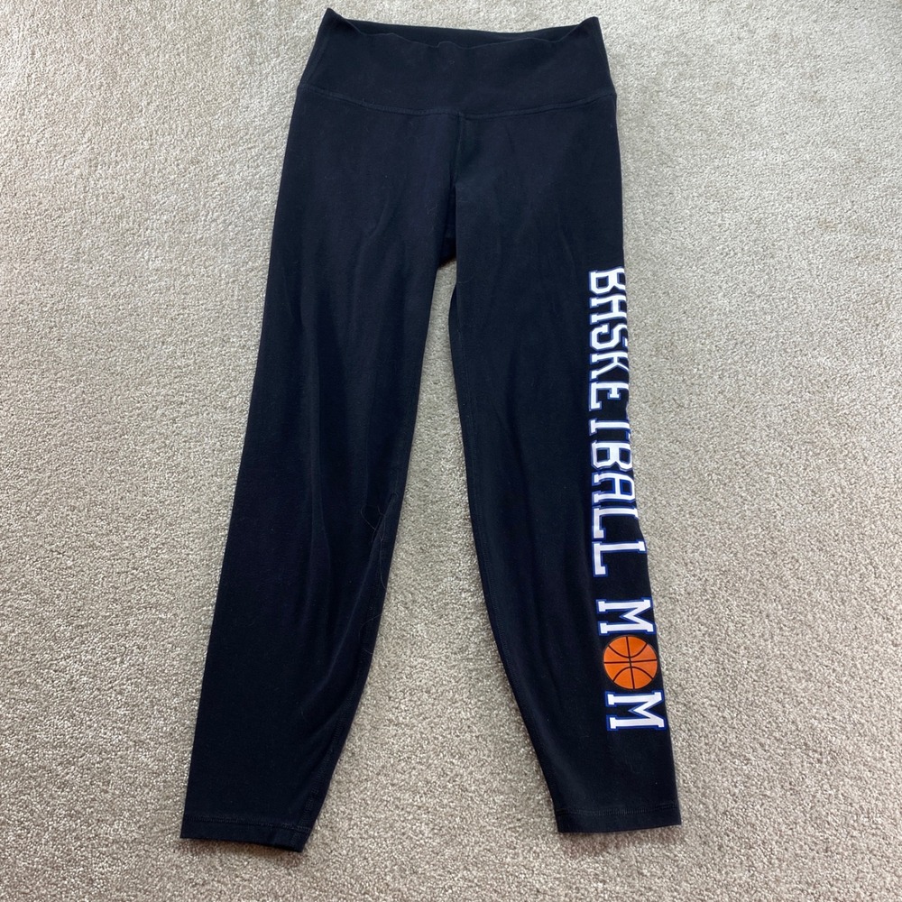Old Navy Go-Dry Leggings Womens Large Black Basketball Mom Studio Cycle leg